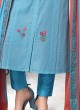 Sky Blue Color Pant Style Salwar Kameez